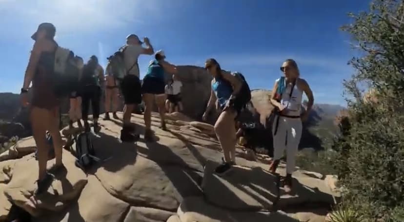 Crowding on top of angels landing