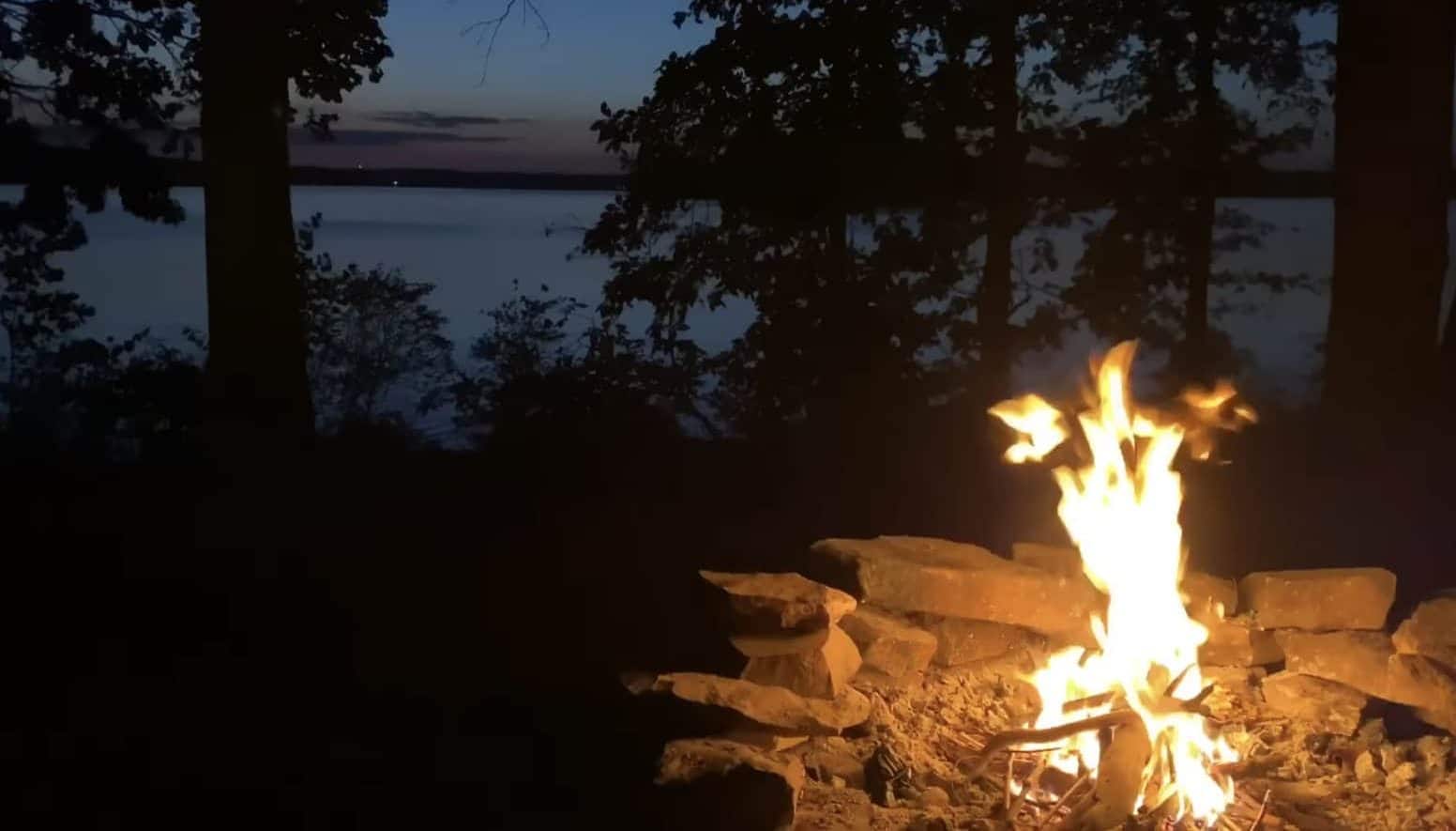 Campfire at a campsite